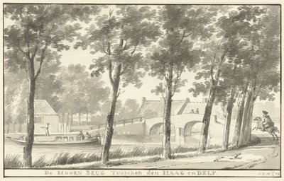 Lahey ve Delft arasındaki Hoornbrug by Aert Schouman