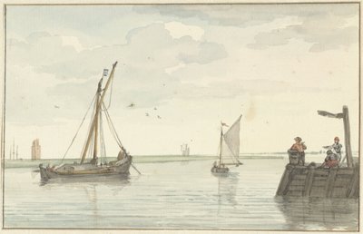 Taş ateş feneri ve Durgerdam'ın liman başkanı by Aert Schouman
