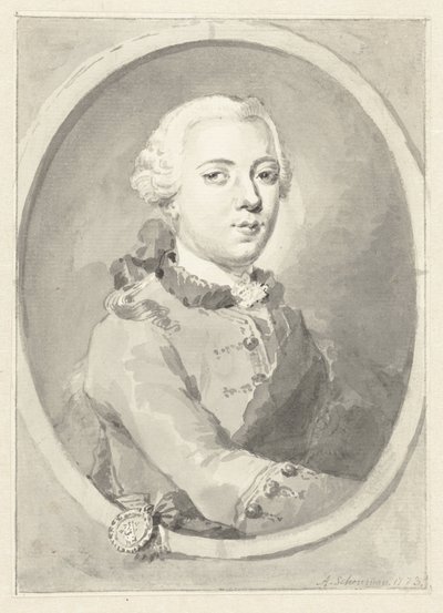 Orange-Nassau Prensi William V'nin portresi, sağa dönük, oval by Aert Schouman