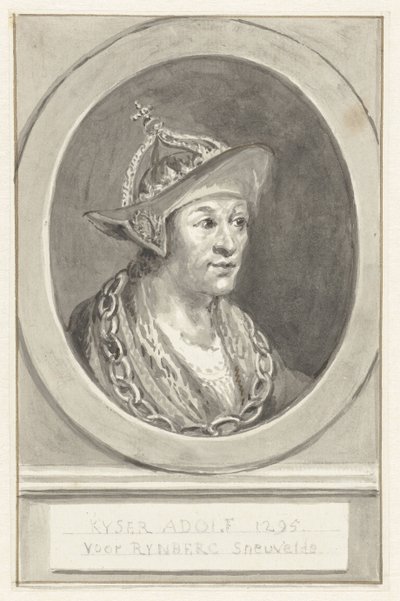 Nassau İmparatoru Adolf VII portresi, oval, sağa dönük by Aert Schouman