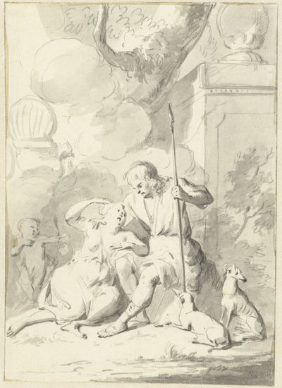 Venüs ve Adonis (?) by Aert Schouman