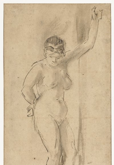 Kollarını Kaldırmış Çıplak Kadın Ayakta by Aert de Gelder (attributed to)