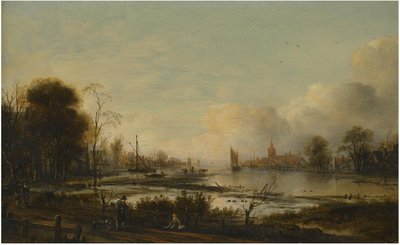 Figürlü Nehir Manzarası by Aert van der Neer