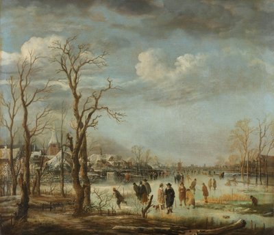 Kışın nehir manzarası, 1630-60 by Aert van der Neer