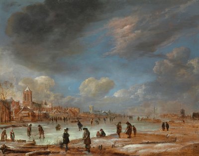 Kışın nehir manzarası, 1655-60 by Aert van der Neer