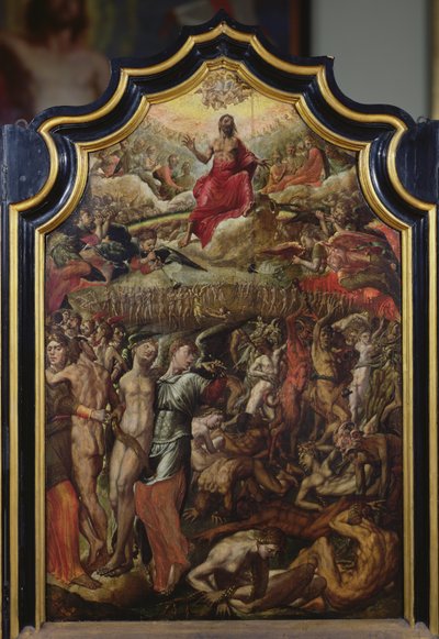 Son Yargı, üç parçanın orta paneli, 1555 by Aertgen Claesz van Leyden