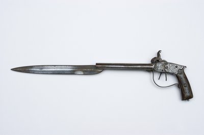 Çift namlulu vurmalı tabanca, c.1840 (çelik, pirinç ve boynuz) by African