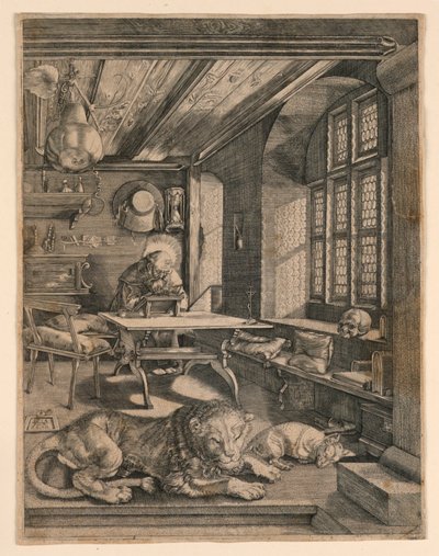 Aziz Jerome Çalışmasında by After Albrecht Dürer