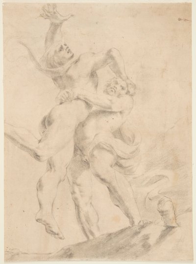 Herkül ve Antaeus için Çalışma by After Annibale Carracci