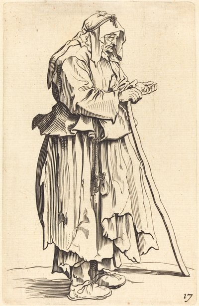 sadaka alan dilenci kadın by After Jacques Callot