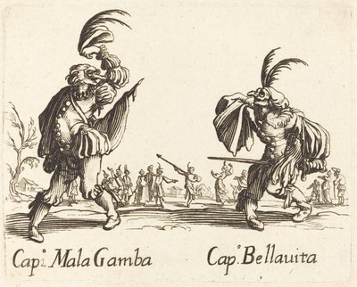 Kaptan Mala Gamba ve Kaptan Bellavita by After Jacques Callot