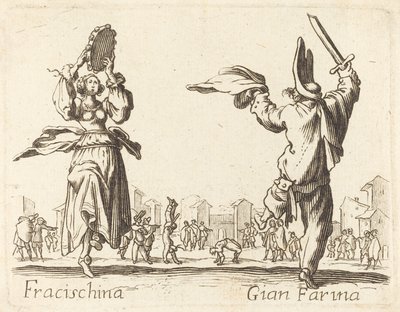 Fracischina ve Gian Farina by After Jacques Callot