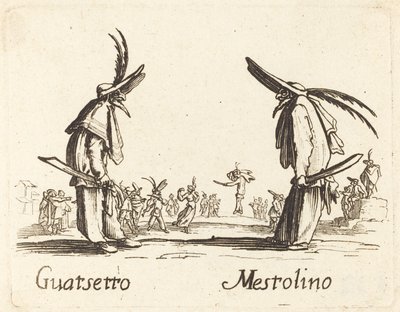 Guatsetto ve Mestolino by After Jacques Callot