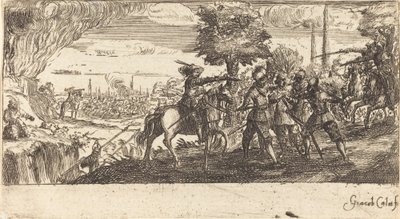 Savaş Sahnesi ile Manzara by After Jacques Callot