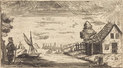Figürlü ve Tekneli Manzara by After Jacques Callot