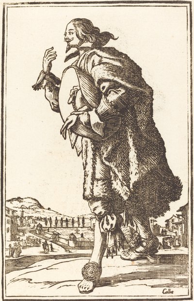 Keçe şapkalı asil adam, eğilerek by After Jacques Callot