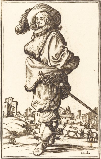 Kürk Plastron ile Asil Adam by After Jacques Callot