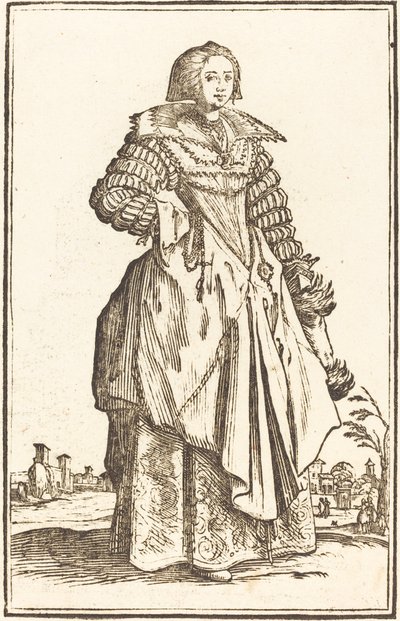 Büyük Yakalı Asil Kadın by After Jacques Callot