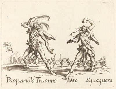 Pasquariello Truonno ve Meo Squaquara by After Jacques Callot