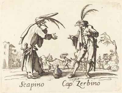 Scapino ve Kaptan Zerbino by After Jacques Callot
