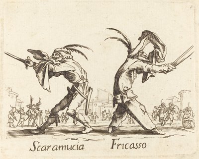 Scaramucia ve Fricasso by After Jacques Callot