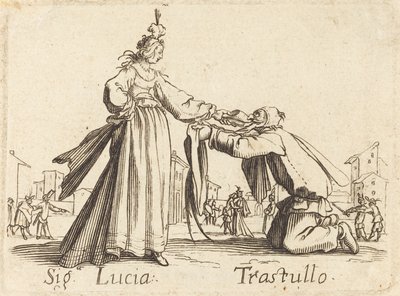 işaretler Lucia ve Trastullo by After Jacques Callot