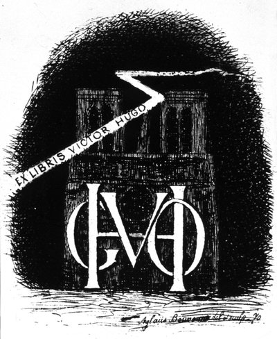 Victor Hugo'nun ekslibris by Aglaüs Bouvenne