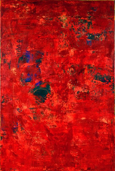 ET In Red, 2019 (tuval üzerine yağlıboya) by Agnes Girardon