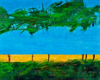 Lombok, 2017 (tuval üzerine akrilik) by Agnes Girardon