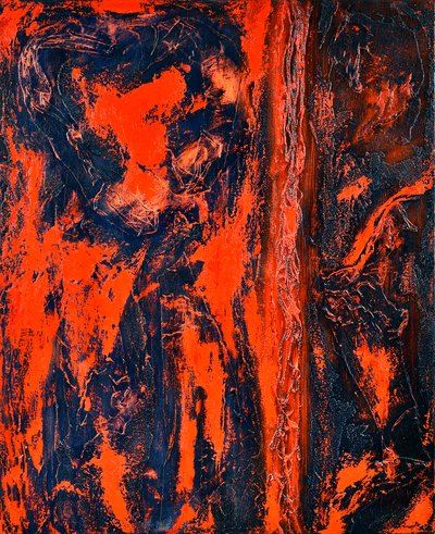 Kırmızı 2, 2014 (tuval üzerine karışık teknik yağlıboya) by Agnes Girardon