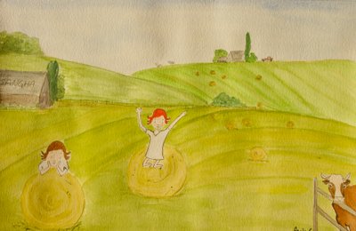 Yolculuk, Dordogne, 2015, kağıt üzerine suluboya by Agnes Girardon