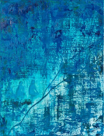 Time1 , 2018 (tuval üzerine yağlıboya) by Agnes Girardon