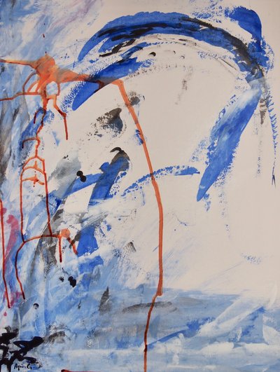 İsimsiz, 2016 (kağıt üzerine mürekkep ve akrilik) by Agnes Girardon