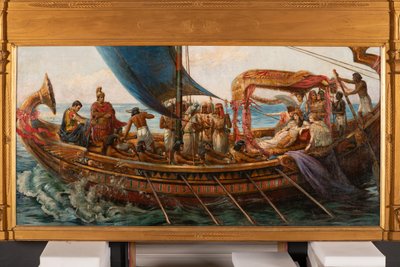 Antonius ve Kleopatra'nın Actium Savaşı'ndan Kaçışı, 1897 dolayları (tuval üzerine yağlı boya) by Agnes Pringle