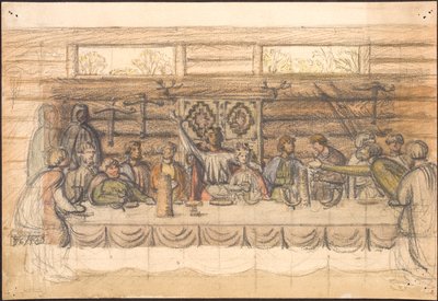 Valdemar Sejr için erken taslak ve Lyø ziyafeti by Agnes Slott Møller