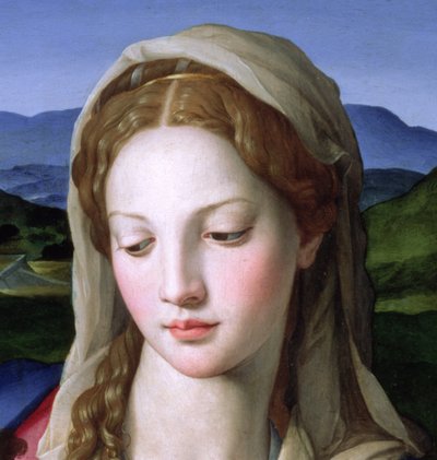 St. Anne ve bebek St. John the Baptist ile Kutsal Aile, 82824 panel detayında c.1550 yağ by Agnolo Bronzino