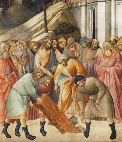 Kral Süleyman Haç Kirişlerinden Birini Gömüyor, c.1380 by Agnolo Gaddi