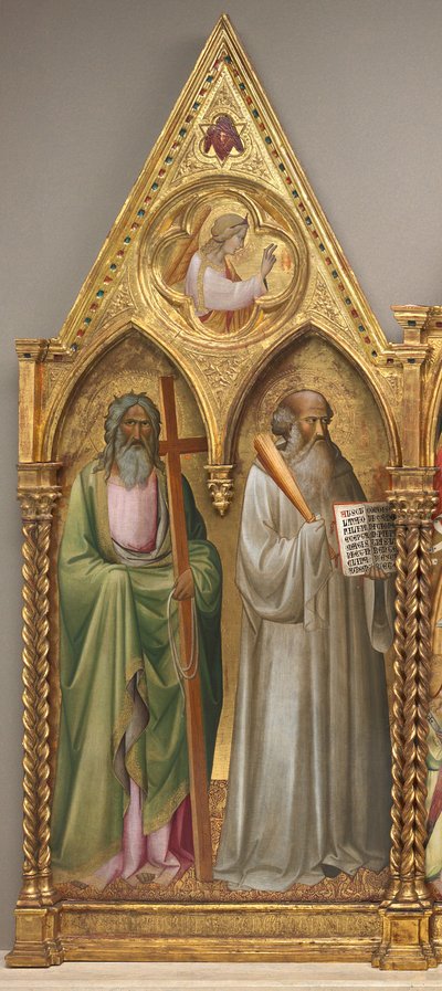 Başmelek Gabriel ile Aziz Andrew ve Aziz Benedict [sol panel] by Agnolo Gaddi