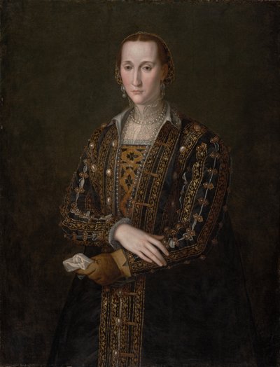 Eleonora di Toledo (1522-1562), yaklaşık 1560 (tuval üzerine yağlı boya, panelden aktarılmış) by Agnolo Bronzino