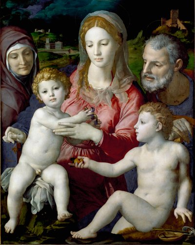 Aziz Anne ve Aziz John Çocuklu Kutsal Aile Tablo Agnolo di Cosimo dit Bronzino (1503-1572) 1550 Güneş. 124,5x99,5 cm Sanat Tarihi Müzesi Viyana by Agnolo Bronzino