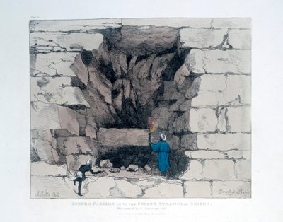 İkinci Giza Piramidinde Zorunlu Geçiş, Mısır, 1820 by Agostino Aglio