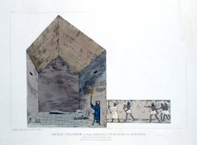 İkinci Giza Piramidindeki Büyük Oda, Mısır, 1820 by Agostino Aglio