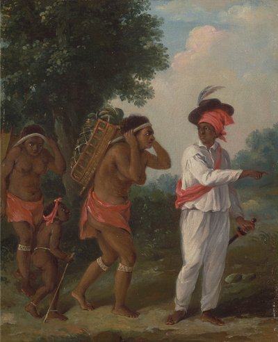 West Indian Man of Color, Çocuklu İki Karib Kadınını Yönetiyor by Agostino Brunias