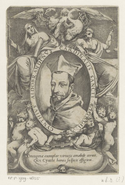 Portret van kardinal Cinzio Aldobrandini by Agostino Carracci (possibly)