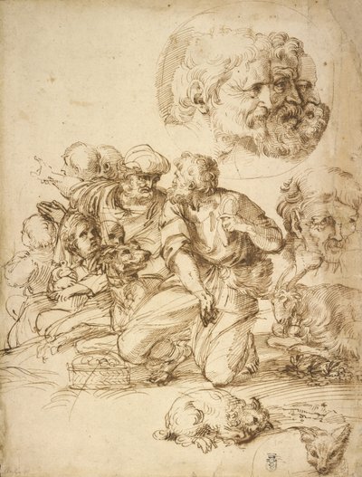 Bir Grup Çoban ve Diğer Çalışmalar by Agostino Carracci