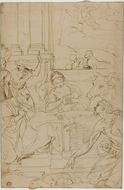 Çobanların hayranlığı by Agostino Carracci