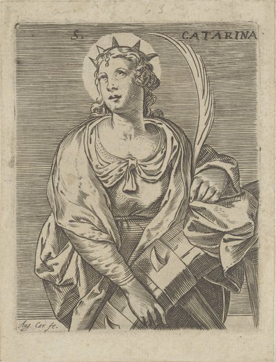 İskenderiyeli Catherine S. Catarina (nesne üzerindeki başlık) by Agostino Carracci
