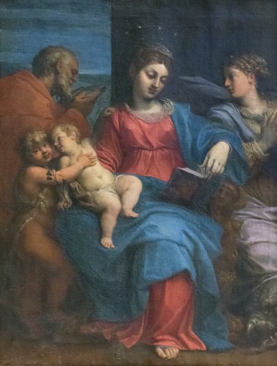 Aziz Margaret ile kutsal aile by Agostino Carracci