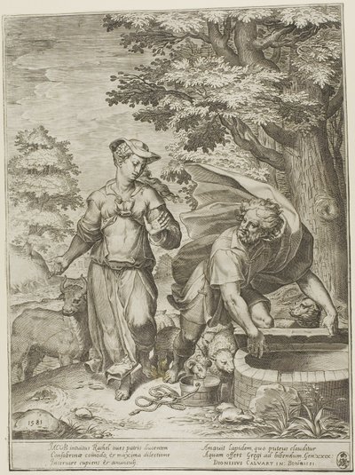 Yakup ve Rachel by Agostino Carracci