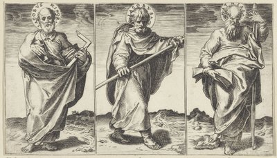 Az Yakup, Büyük Yakup ve Matthias İsa, Meryem, Vaftizci Yahya ve Havariler (dizi başlığı) by Agostino Carracci